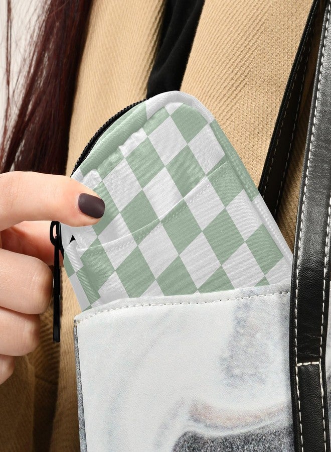 Eyanle Checkered Green and White Travel Pill Organizer Weekly Small (Cute) Pill Box 7 Day Pill Case Vitamin Holder Pill Bottle Organizer - Image 5